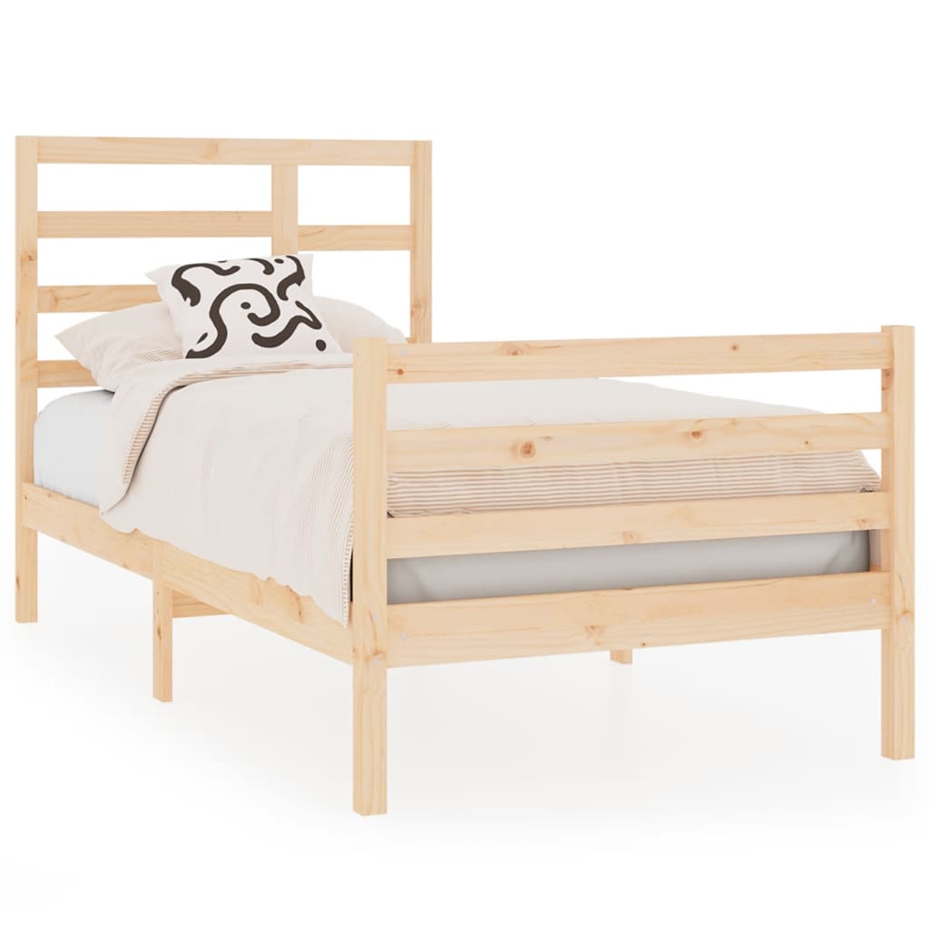 vidaXL Bed Frame without Mattress Solid Wood 90x190 cm Single