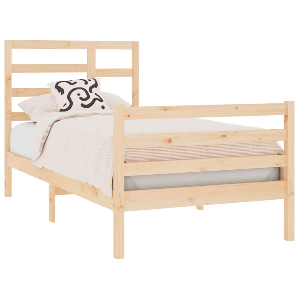 vidaXL Bed Frame without Mattress Solid Wood 90x190 cm Single