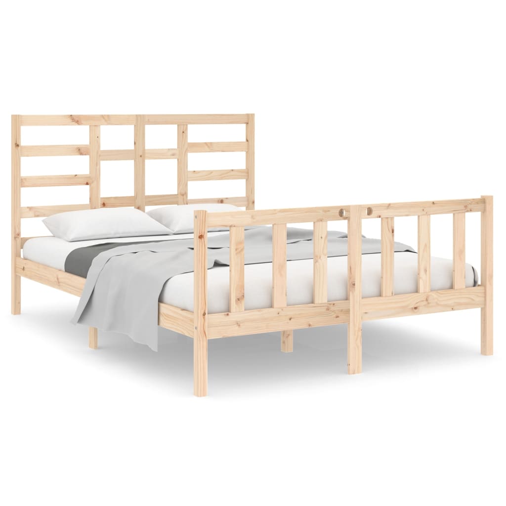 vidaXL Bed Frame without Mattress Solid Wood 120x190 cm Small Double