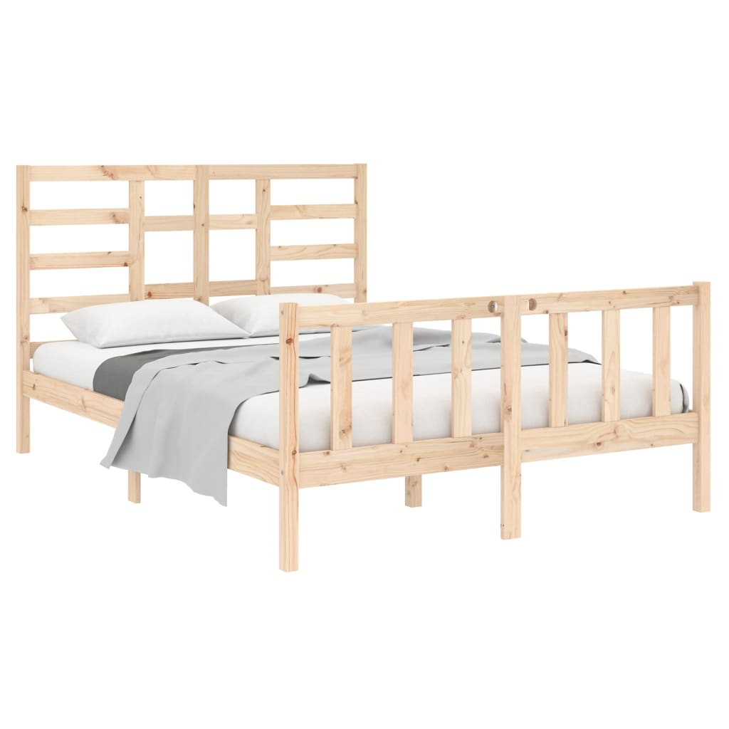 vidaXL Bed Frame without Mattress Solid Wood 120x190 cm Small Double