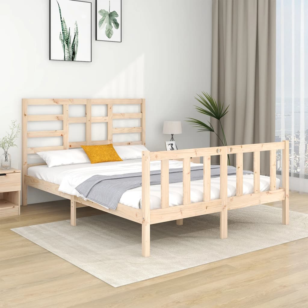 vidaXL Bed Frame without Mattress Solid Wood 120x190 cm Small Double