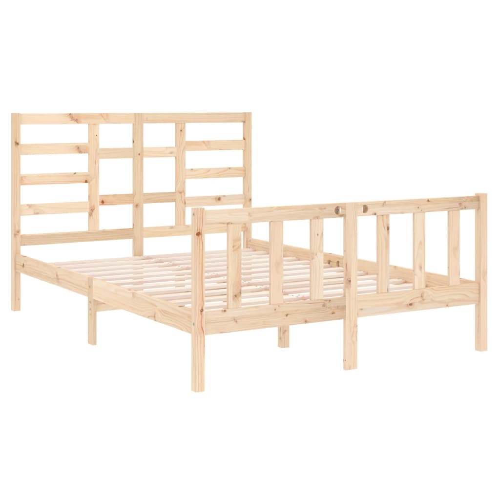 vidaXL Bed Frame without Mattress Solid Wood 140x190 cm