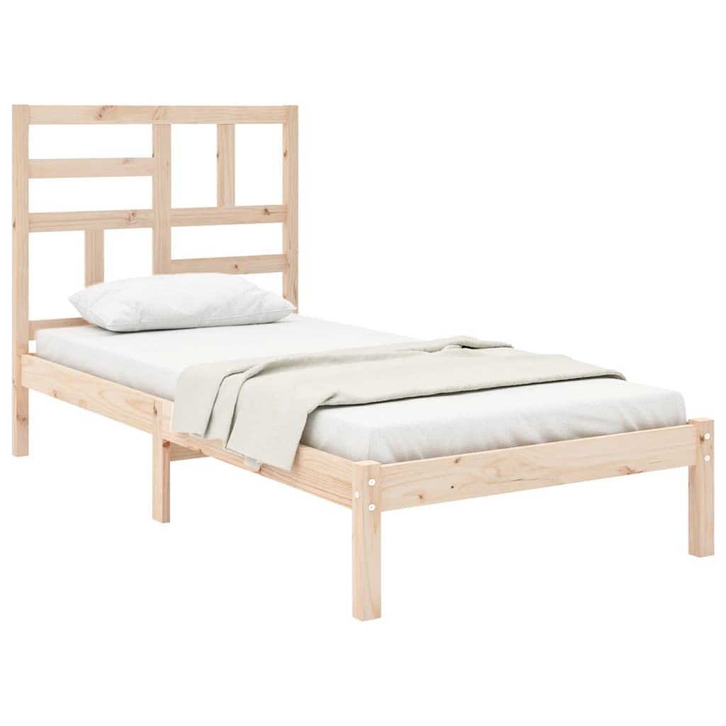 Bed Frame without Mattress Solid Wood 75x190 cm Small Single