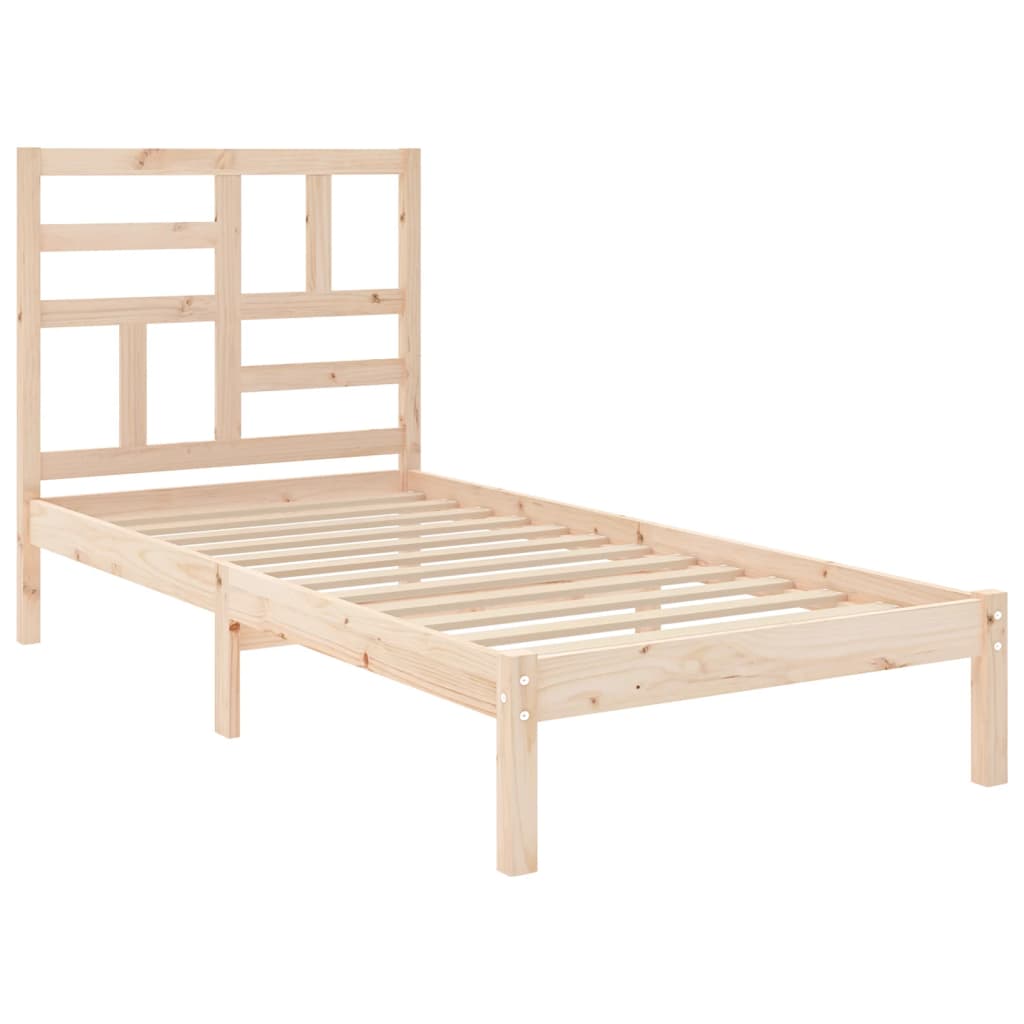 Bed Frame without Mattress Solid Wood 75x190 cm Small Single