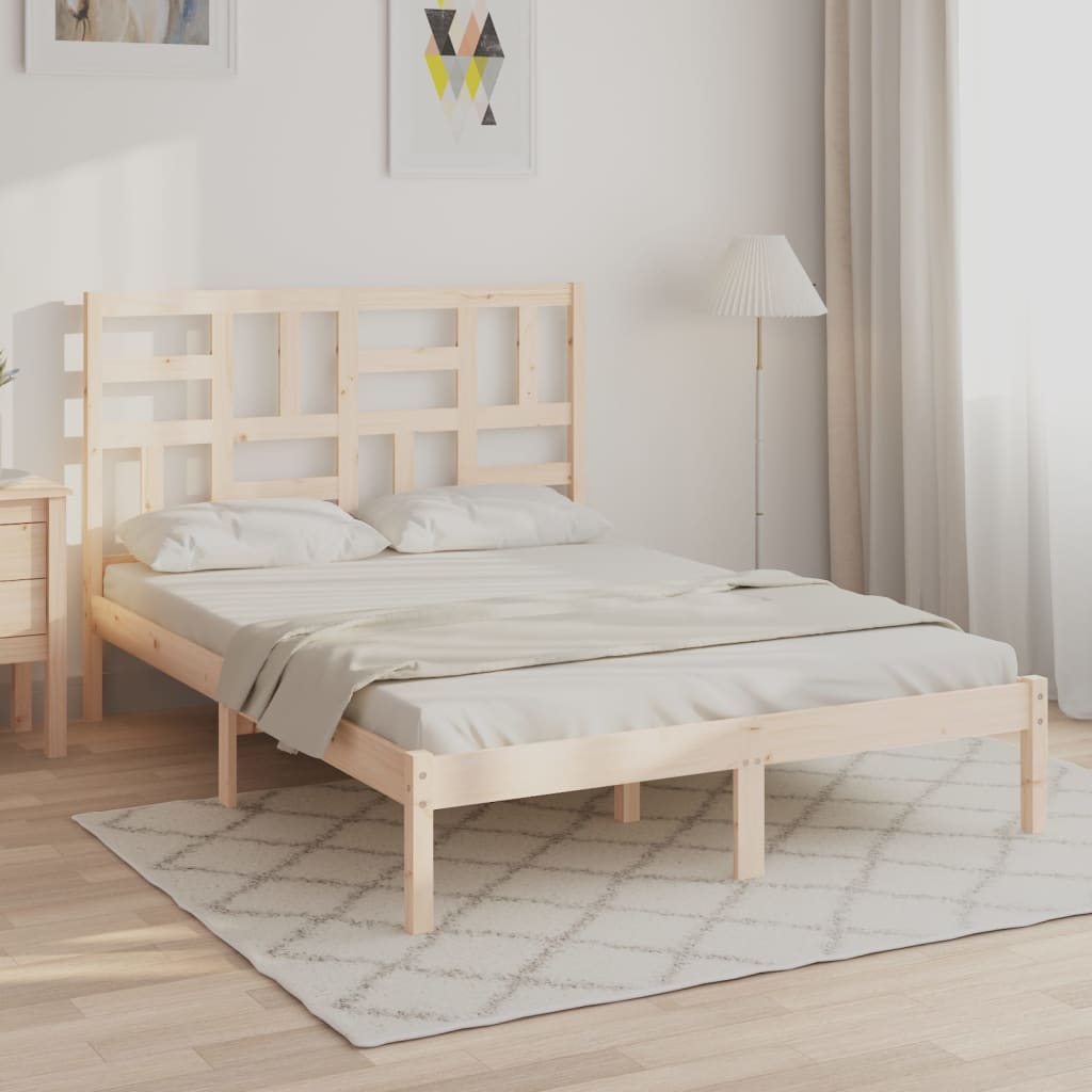 vidaXL Bed Frame without Mattress Solid Wood 120x190 cm Small Double