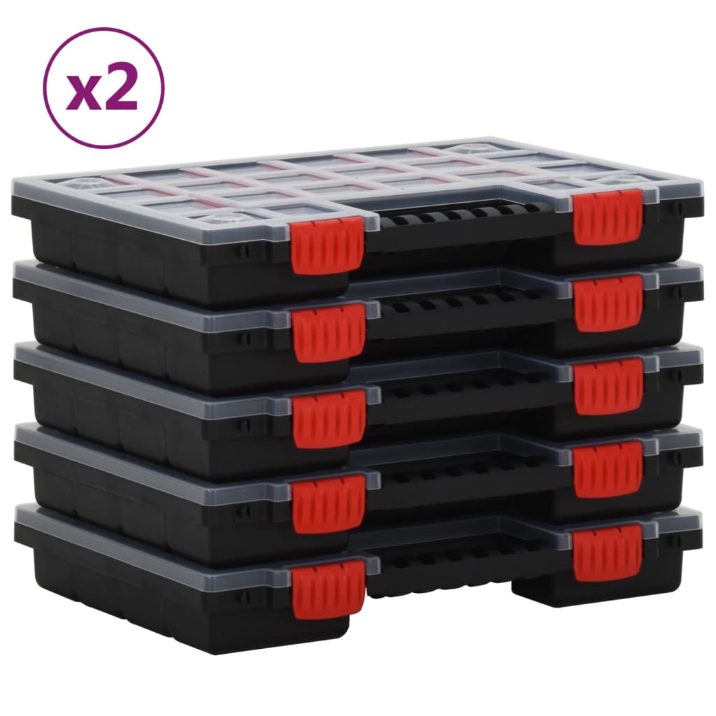 vidaXL Assortment Boxes 10 pcs 34.5x25x5 cm Polypropylene