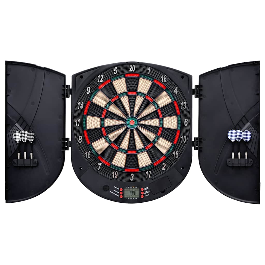 93580 vidaXL Electric Dartboard with Darts Black Polypropylene
