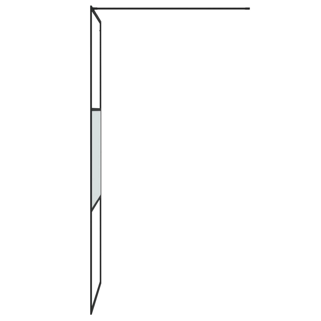 Walk-in Shower Wall Black 80x195 cm Half Frosted ESG Glass