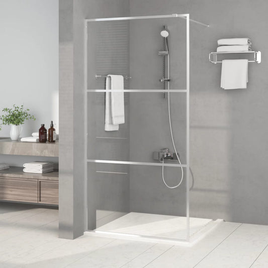 Walk-in Shower Wall Silver 100x195 cm Clear ESG Glass