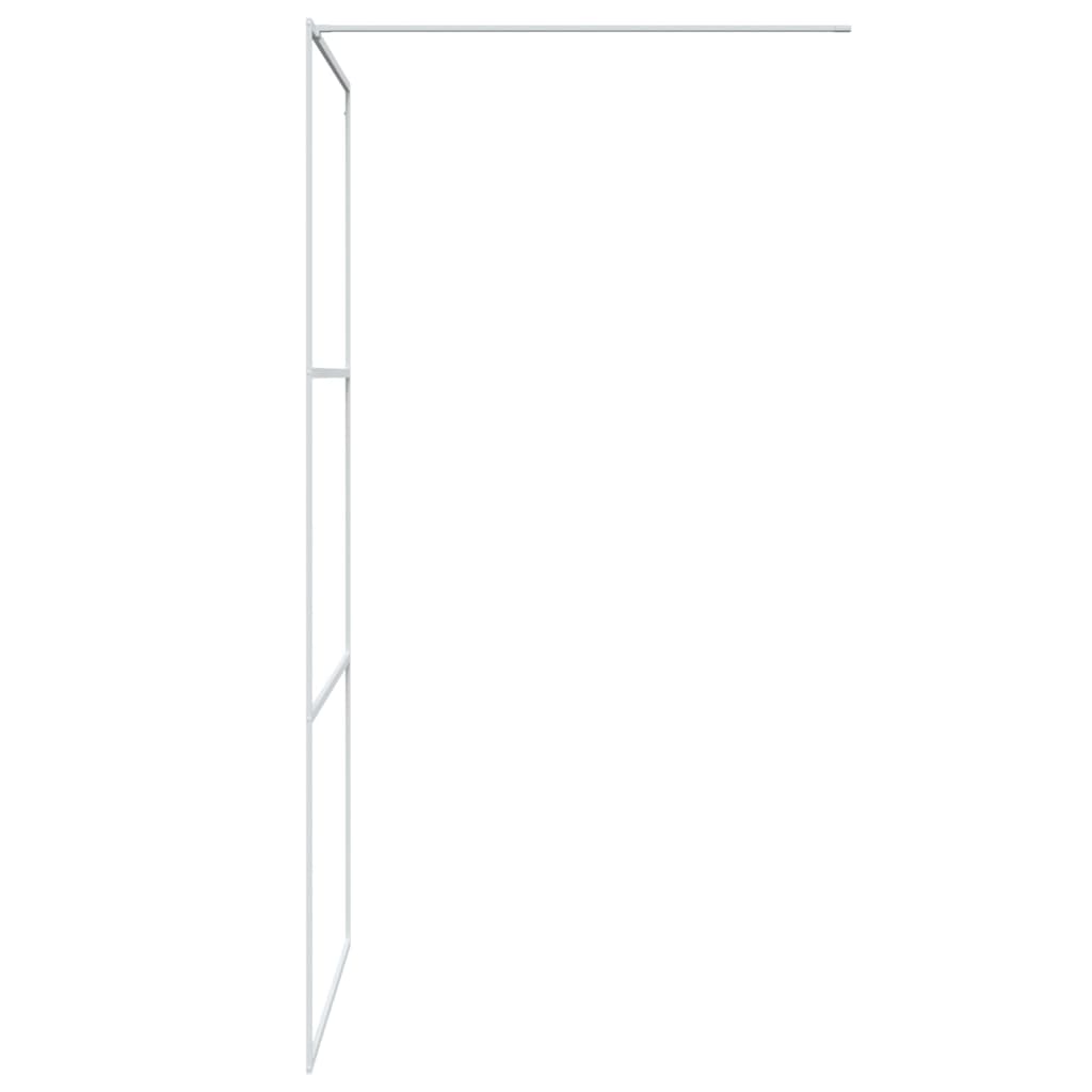 Walk-in Shower Wall White 100x195 cm Clear ESG Glass