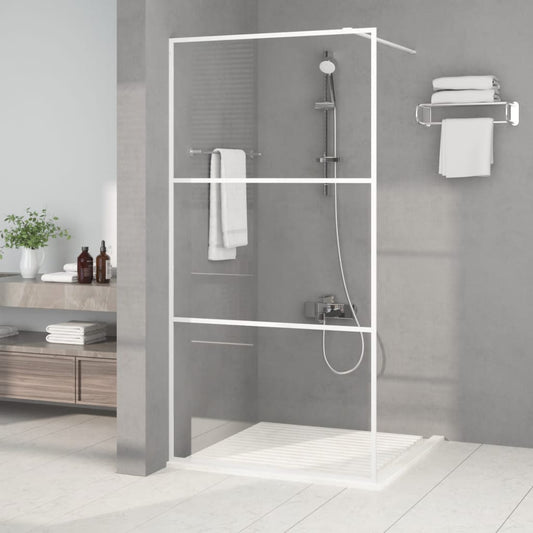 Walk-in Shower Wall White 100x195 cm Clear ESG Glass