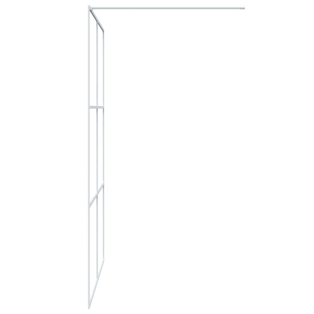 Walk-in Shower Wall White 140x195 cm Clear ESG Glass