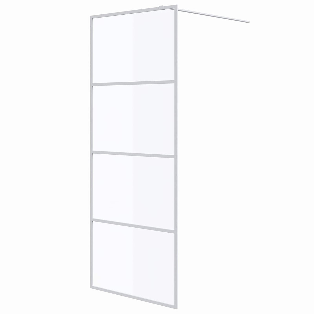 Walk-in Shower Wall White 80x195 cm Clear ESG Glass