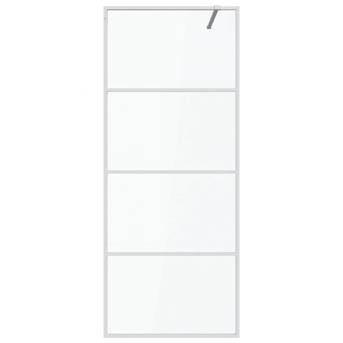 Walk-in Shower Wall White 80x195 cm Clear ESG Glass