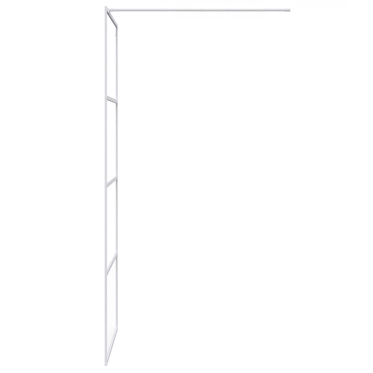 Walk-in Shower Wall White 80x195 cm Clear ESG Glass