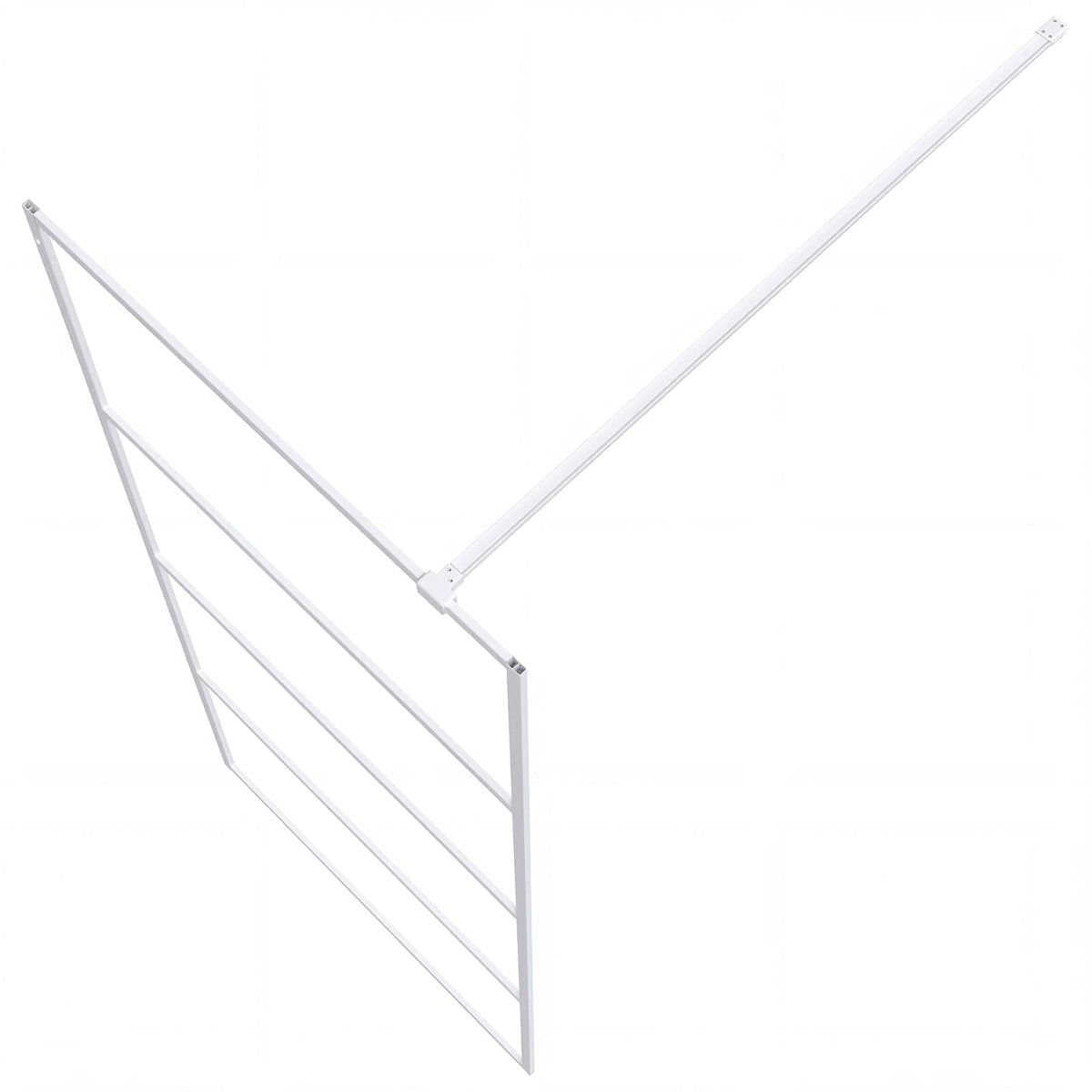 Walk-in Shower Wall White 80x195 cm Clear ESG Glass