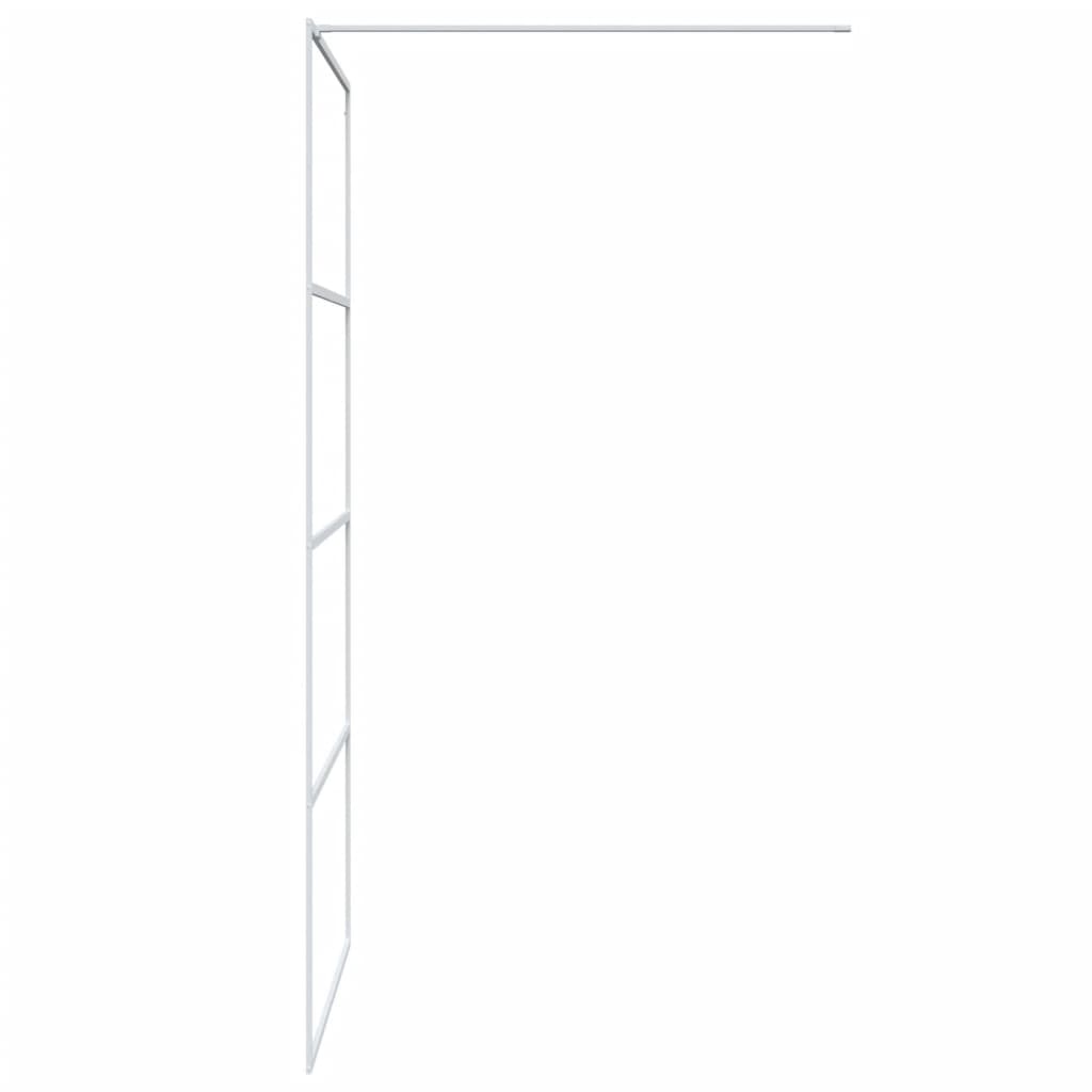 Walk-in Shower Wall White 100x195 cm Clear ESG Glass