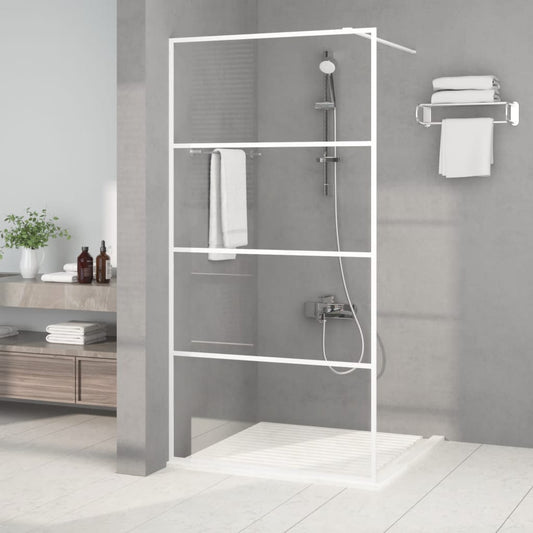 Walk-in Shower Wall White 100x195 cm Clear ESG Glass