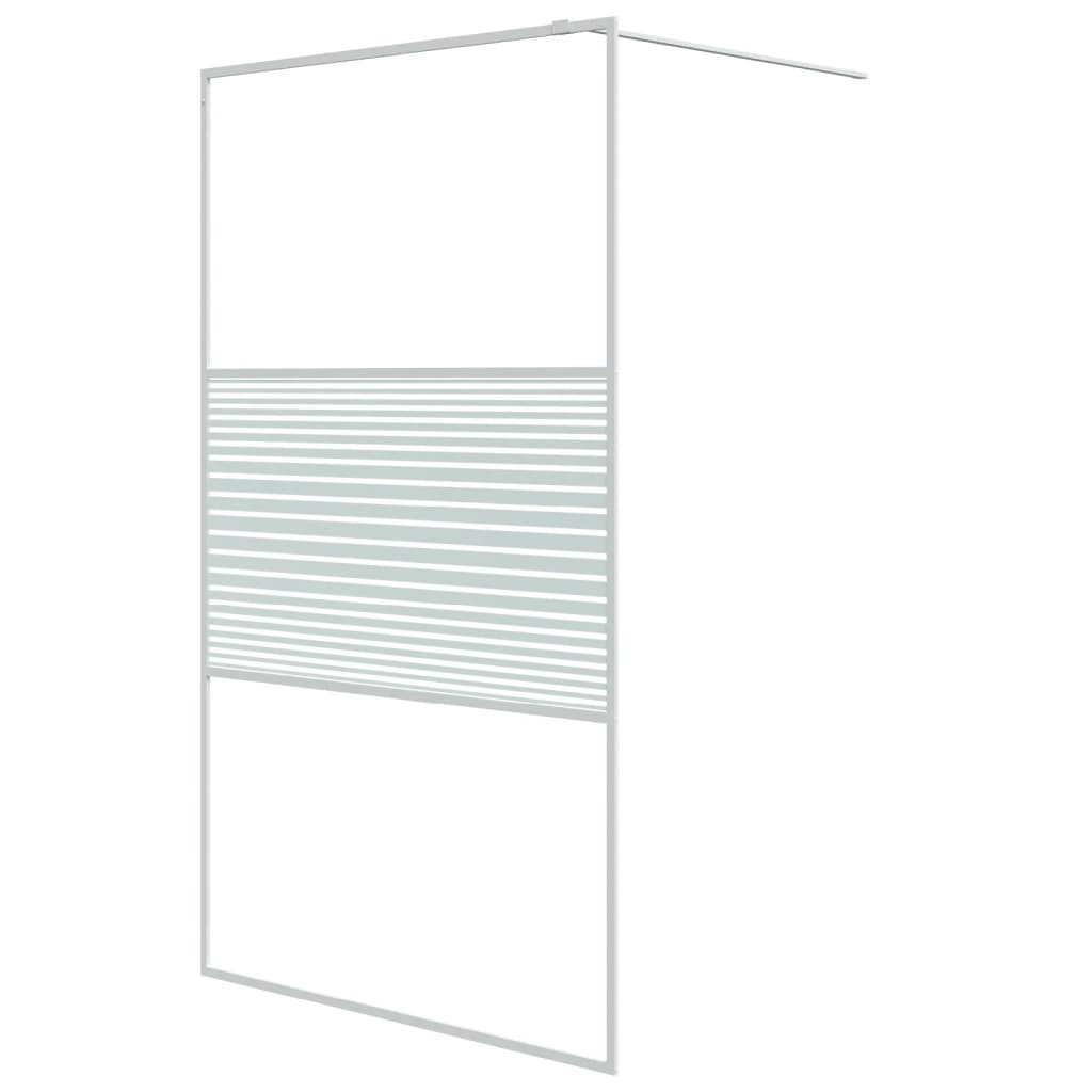 Walk-in Shower Wall White 115x195 cm Clear ESG Glass