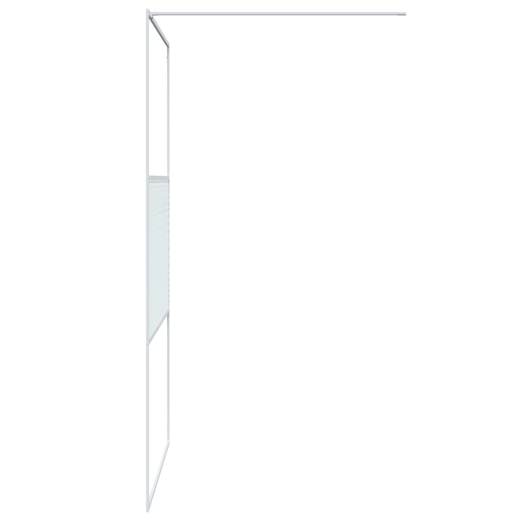 Walk-in Shower Wall White 115x195 cm Clear ESG Glass