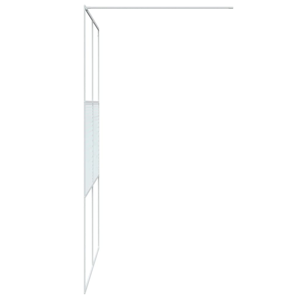 Walk-in Shower Wall White 140x195 cm Clear ESG Glass