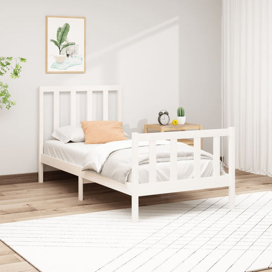 vidaXL Bed Frame without Mattress White 90x200 cm Solid Wood Pine