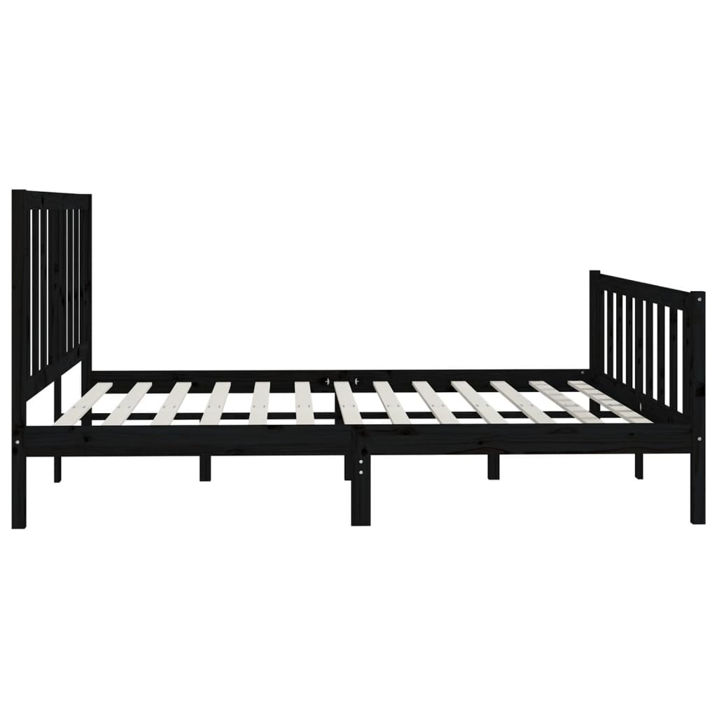 vidaXL Bed Frame without Mattress Black 200x200 cm Solid Wood