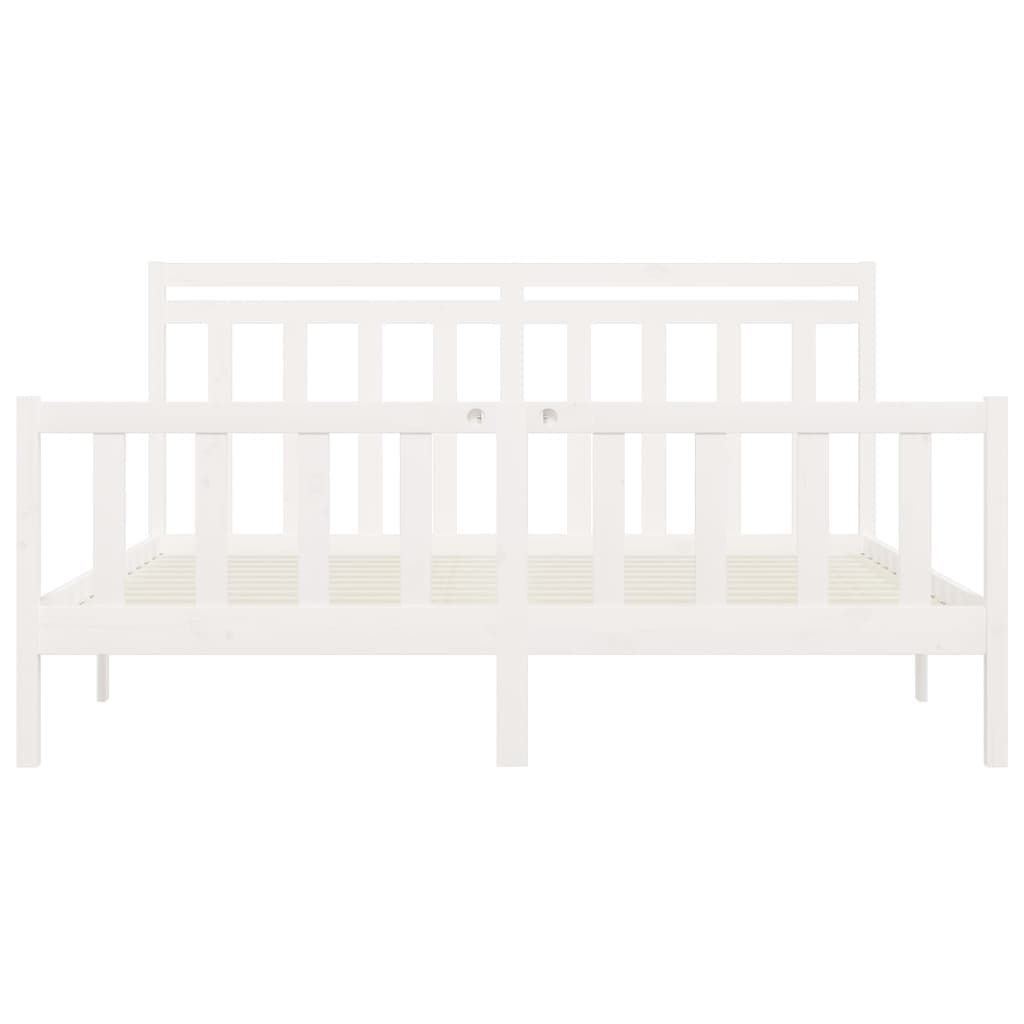 vidaXL Bed Frame without Mattress White Solid Wood Pine 200x200 cm