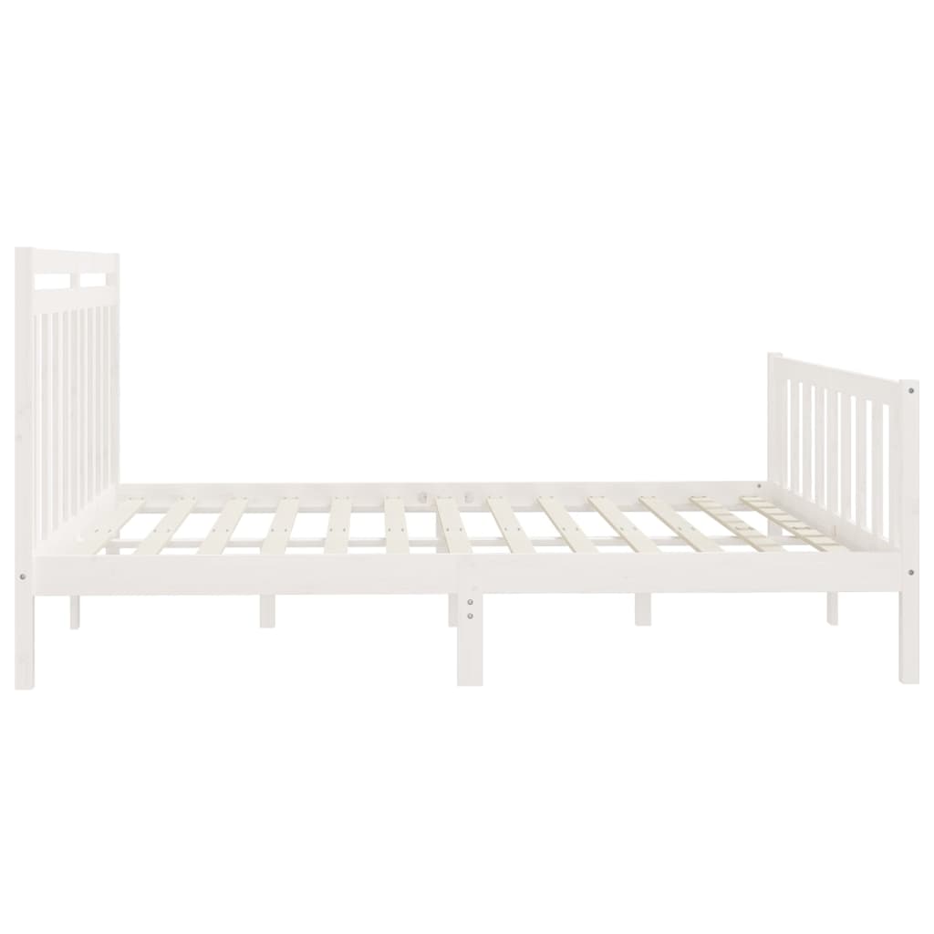 vidaXL Bed Frame without Mattress White Solid Wood Pine 200x200 cm