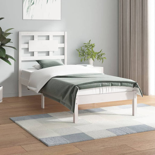 vidaXL Bed Frame without Mattress White 90x200 cm Solid Wood Pine