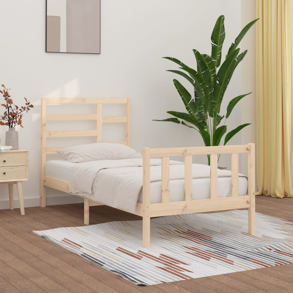 vidaXL Bed Frame without Mattress 100x200 cm Solid Wood Pine