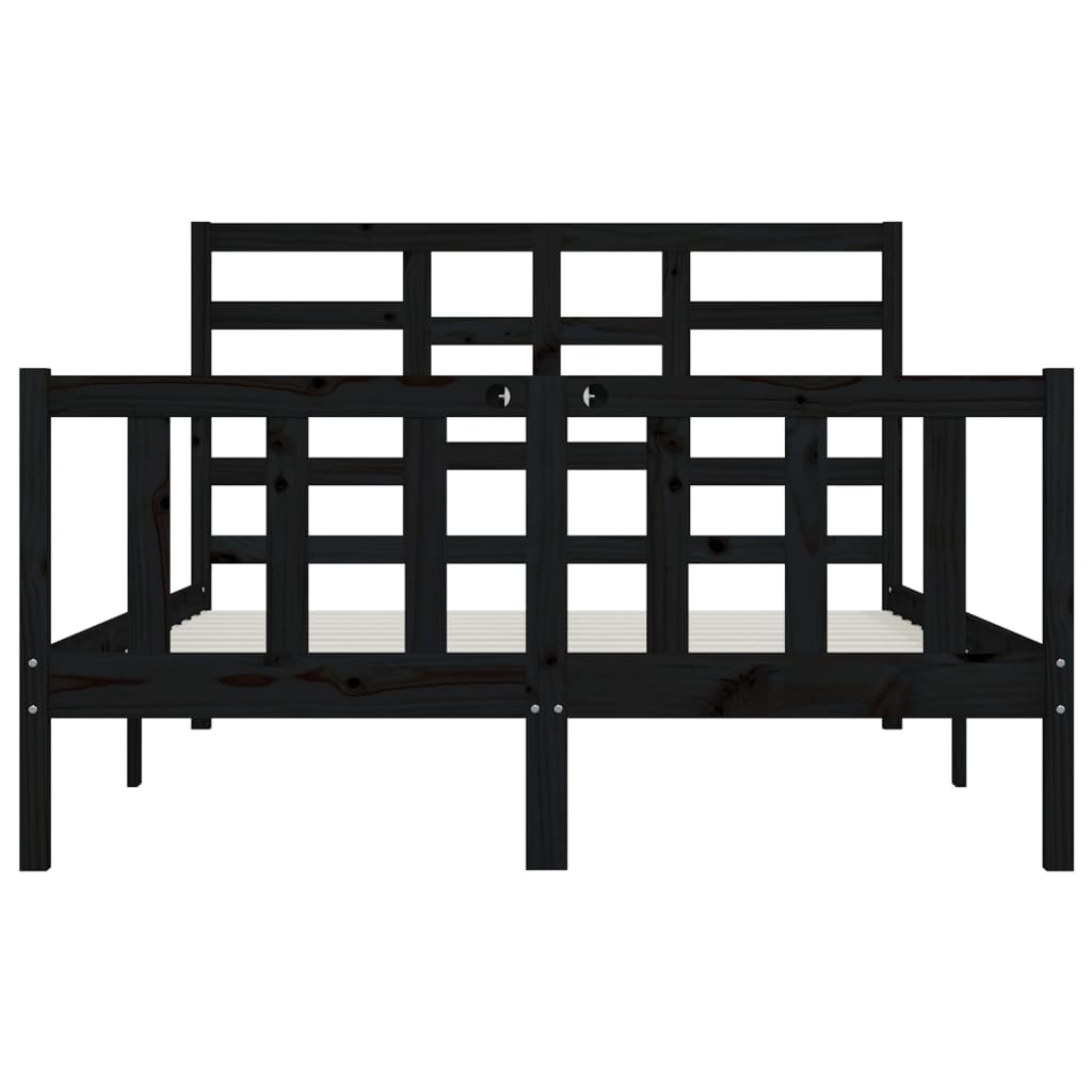 vidaXL Bed Frame without Mattress Black 120x200 cm Solid Wood Pine