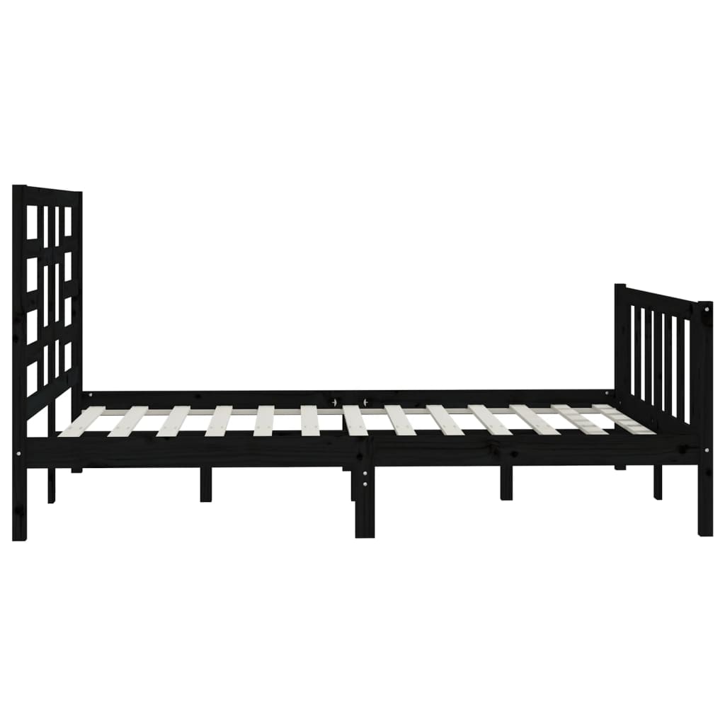 vidaXL Bed Frame without Mattress Black 120x200 cm Solid Wood Pine