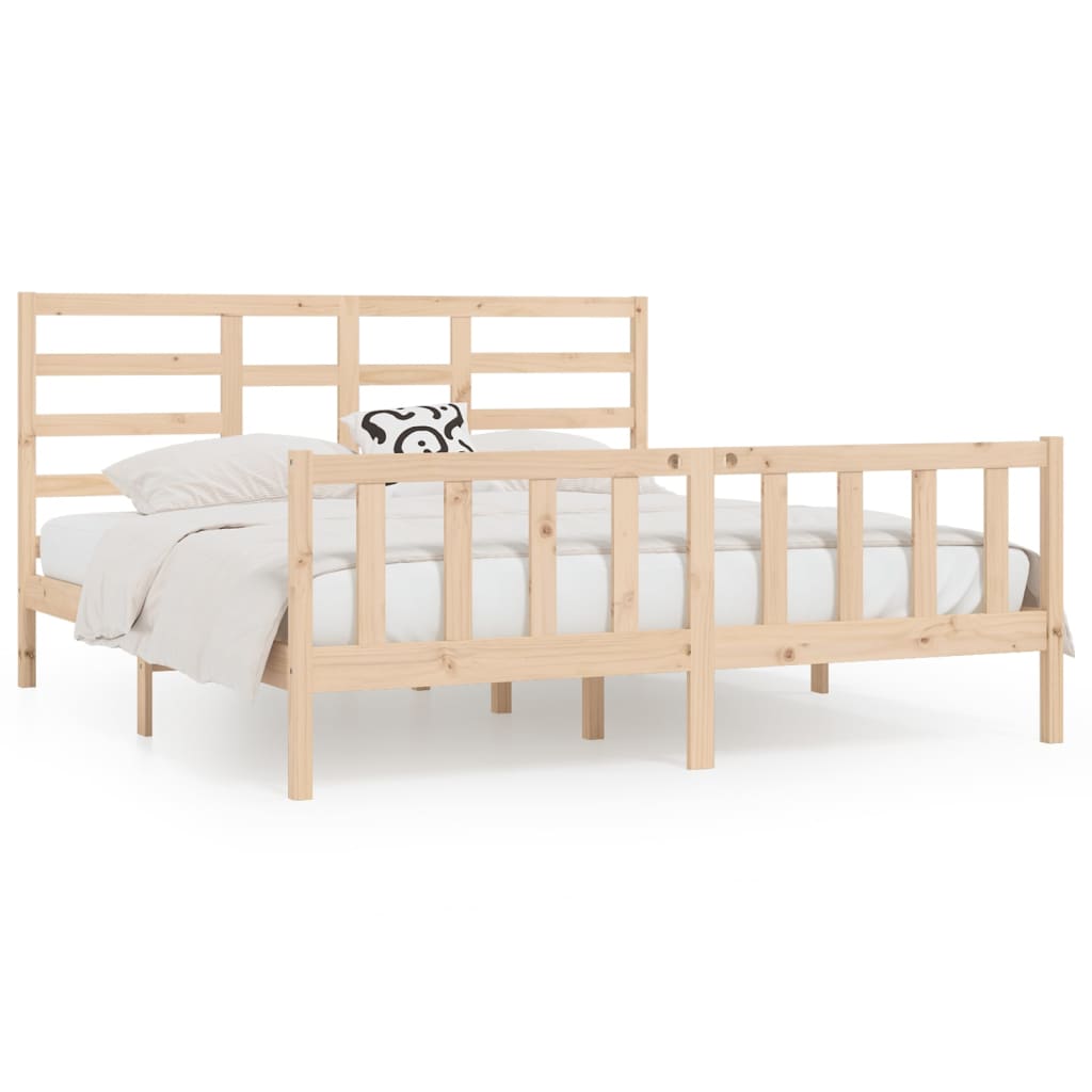 vidaXL Bed Frame without Mattress 200x200 cm Solid Wood Pine