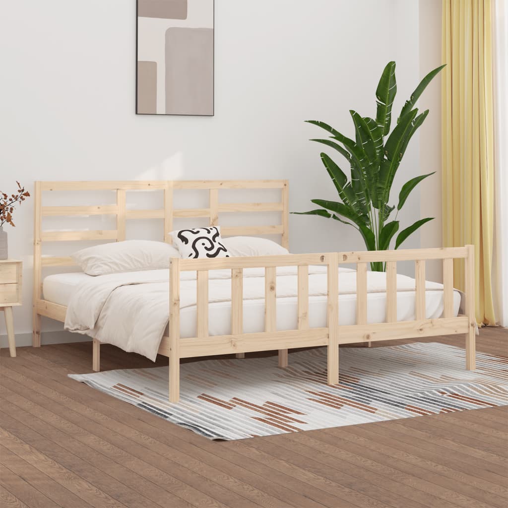 vidaXL Bed Frame without Mattress 200x200 cm Solid Wood Pine