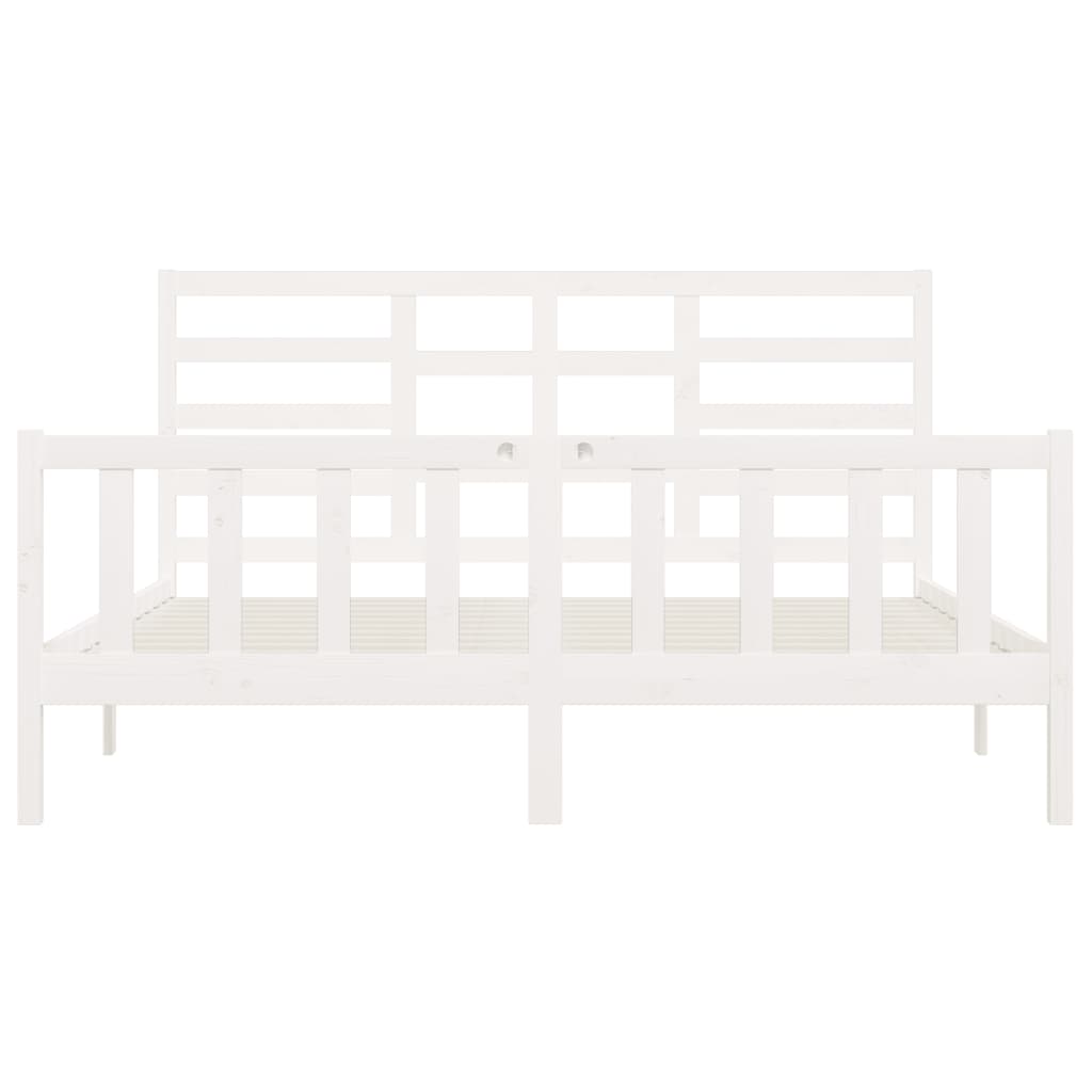 vidaXL Bed Frame without Mattress White 200x200 cm Solid Wood Pine