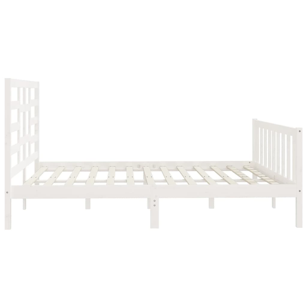 vidaXL Bed Frame without Mattress White 200x200 cm Solid Wood Pine