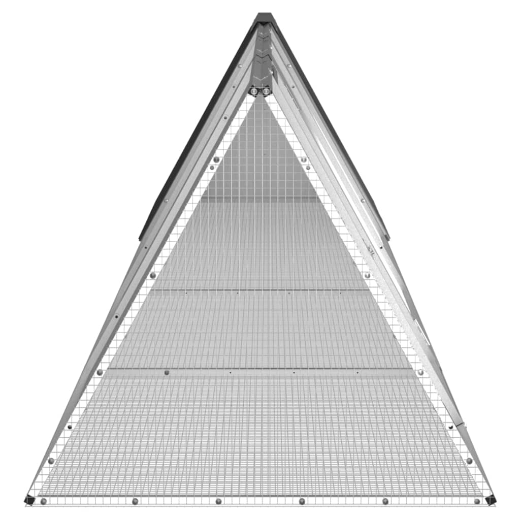 vidaXL Rabbit Cage Anthracite 403.5x80.5x71 cm Galvanised Steel