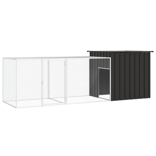 vidaXL Chicken Cage Anthracite 300x91x100 cm Galvanised Steel