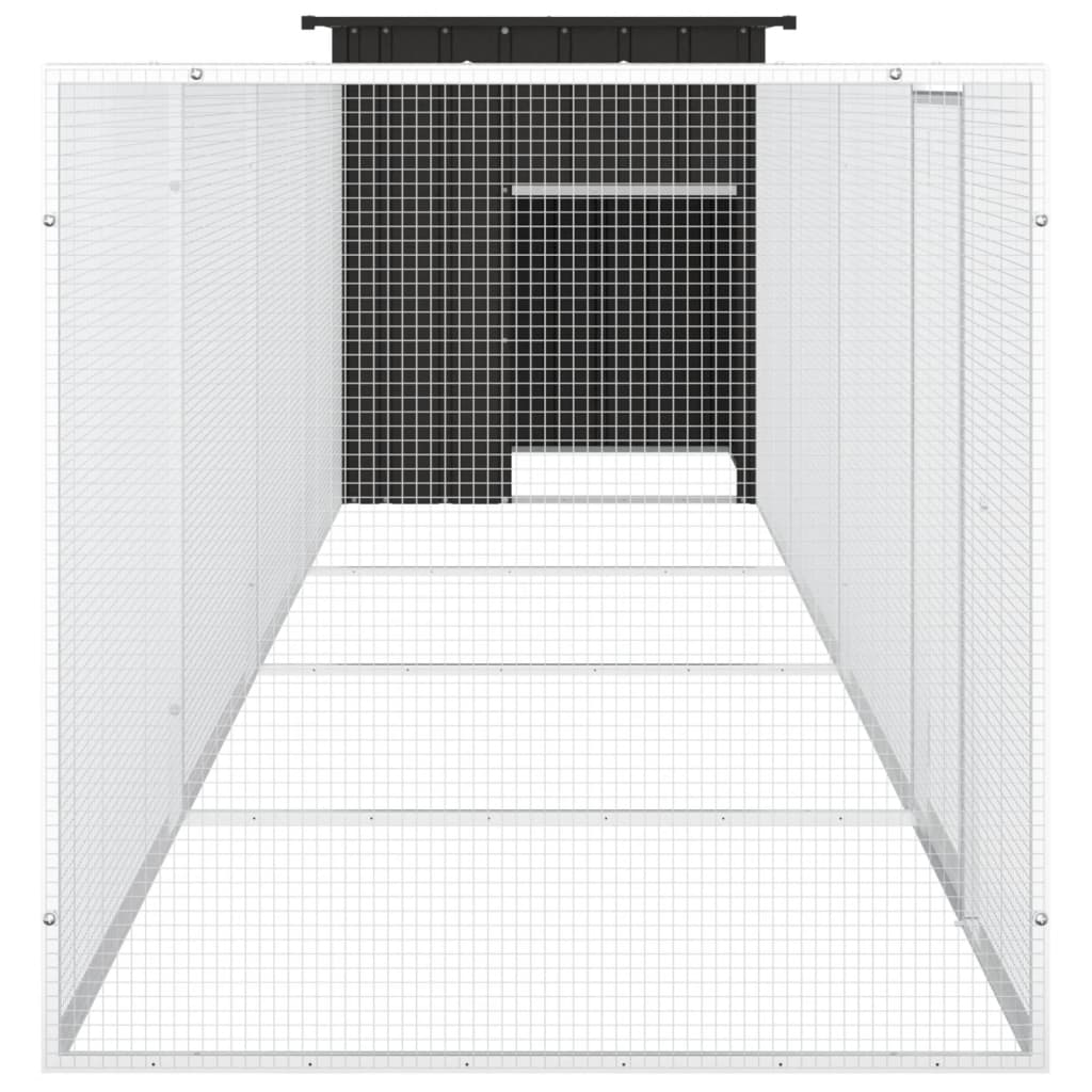 vidaXL Chicken Cage Anthracite 500x91x100 cm Galvanised Steel