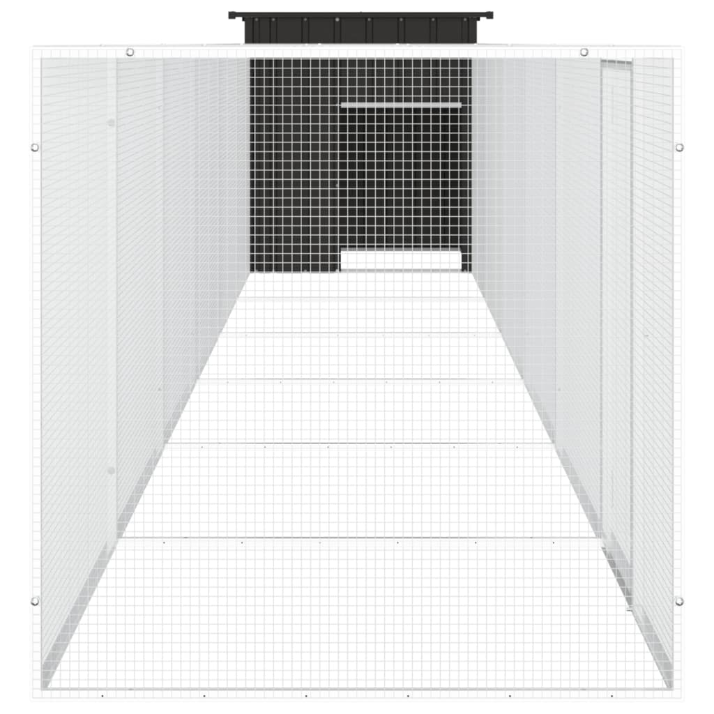 vidaXL Chicken Cage Anthracite 700x91x100 cm Galvanised Steel