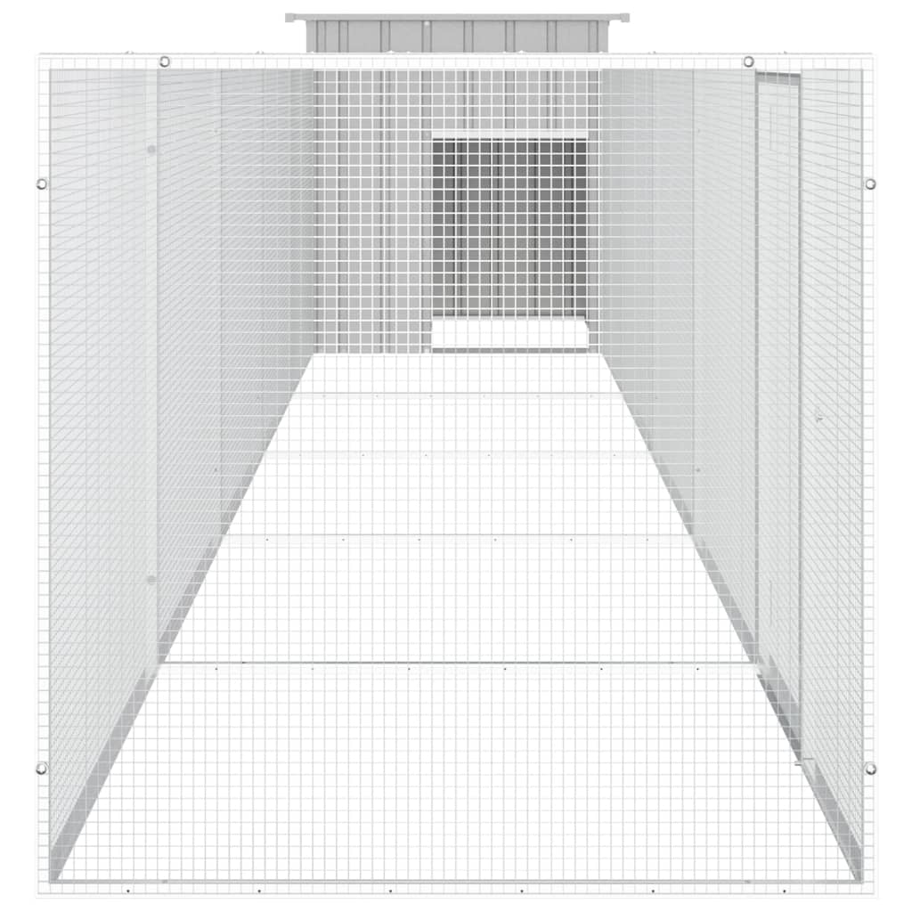 vidaXL Chicken Cage Grey 600x91x100 cm Galvanised Steel