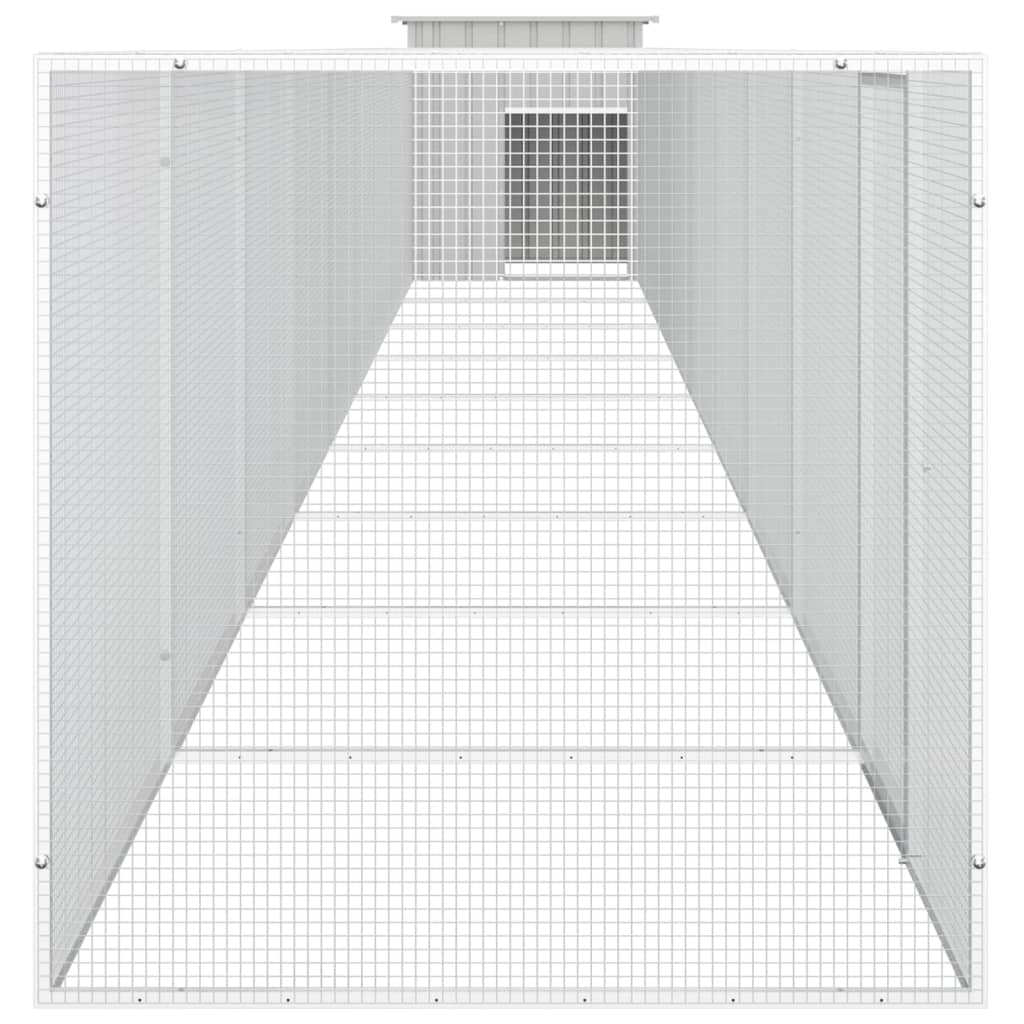 vidaXL Chicken Cage Grey 1000x91x100 cm Galvanised Steel