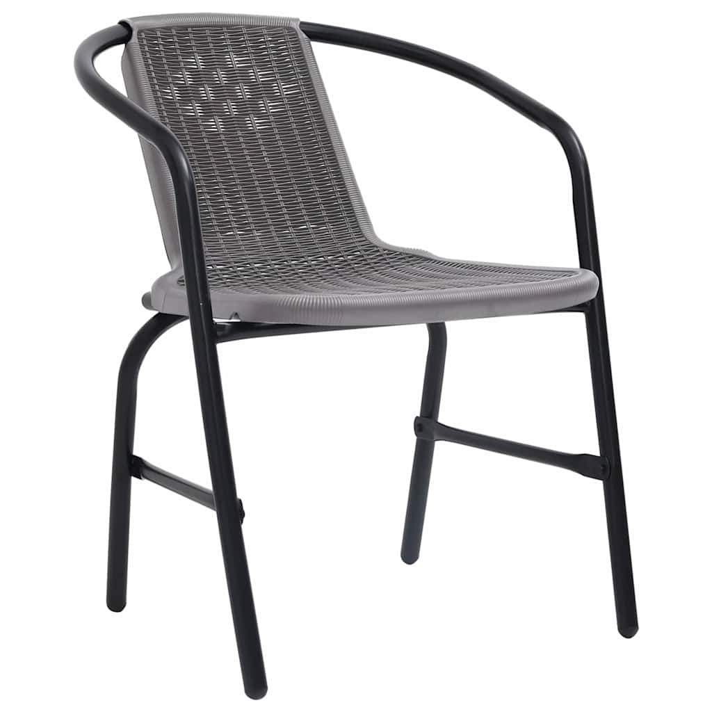 Garden Chairs 8 pcs Plastic Rattan and Steel 110 kg