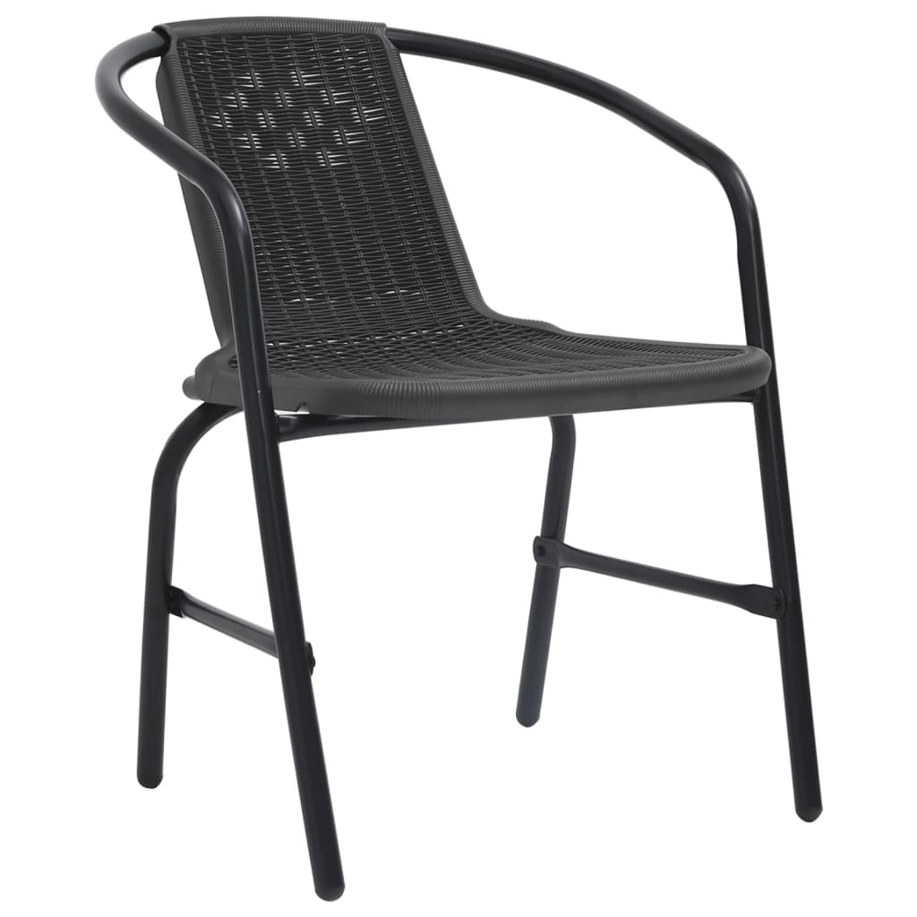 vidaXL Garden Chairs 8 pcs Plastic Rattan and Steel 110 kg