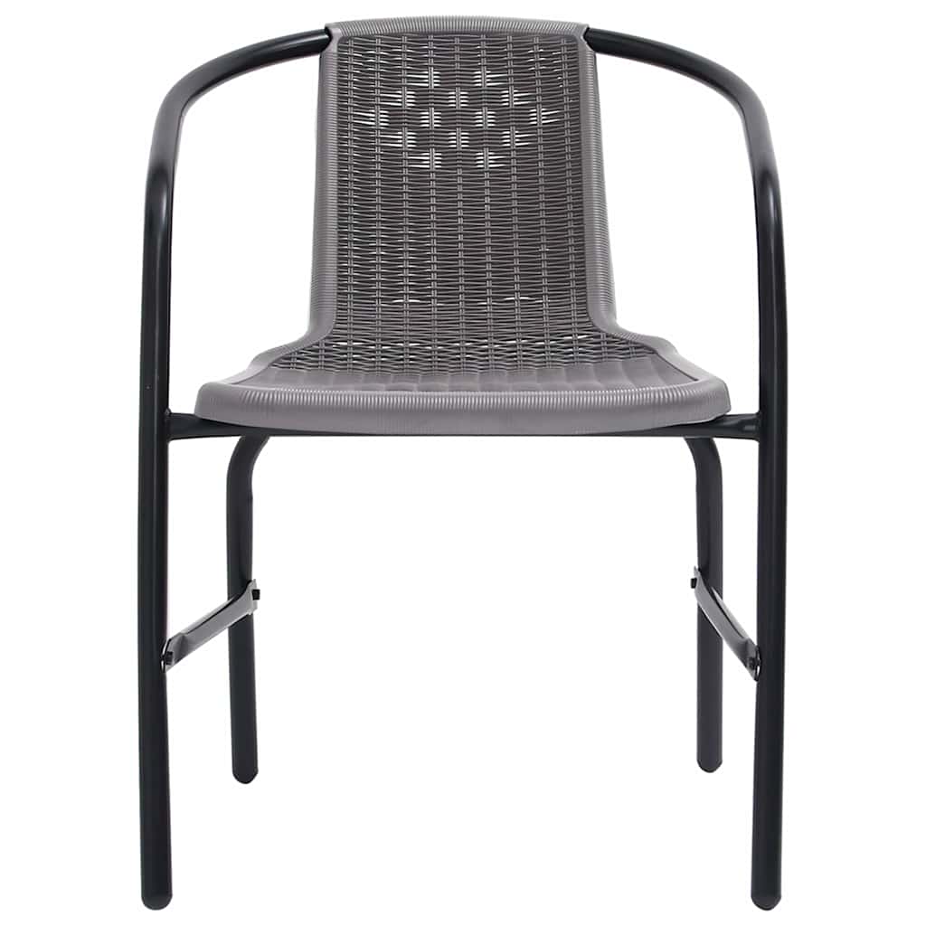 Garden Chairs 8 pcs Plastic Rattan and Steel 110 kg