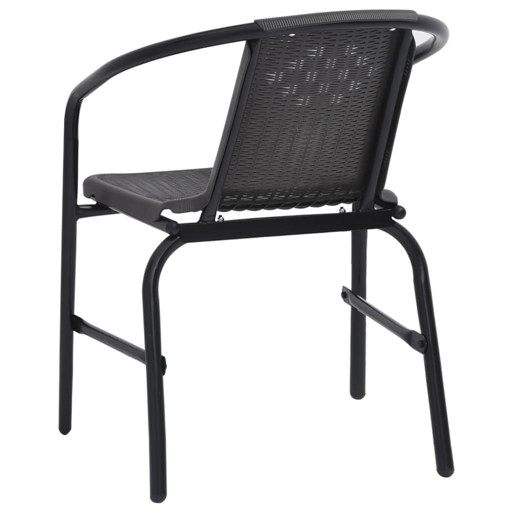 vidaXL Garden Chairs 8 pcs Plastic Rattan and Steel 110 kg