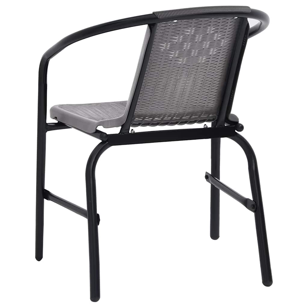 Garden Chairs 8 pcs Plastic Rattan and Steel 110 kg