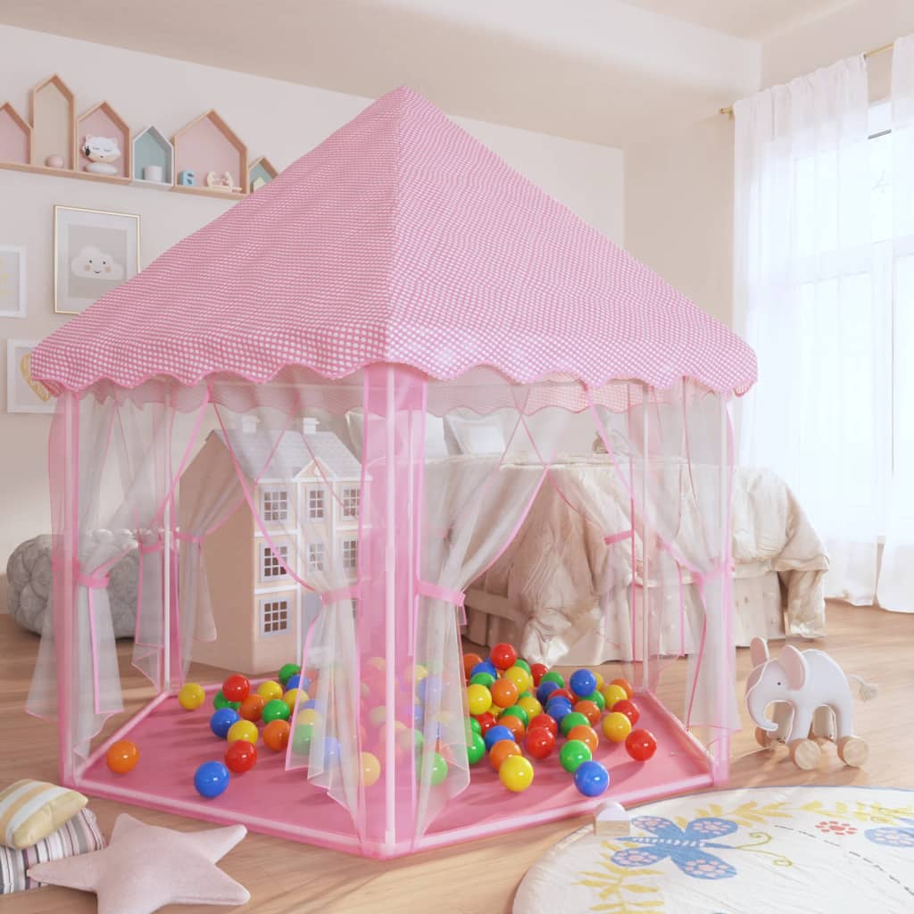 Princess Play Tent with 250 Balls Pink 133x140 cm