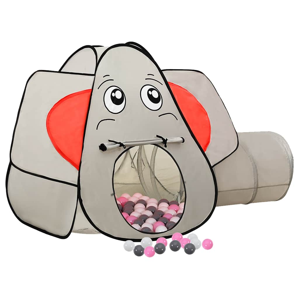 Elephant Children Play Tent with 250 Balls Grey 174x86x101 cm